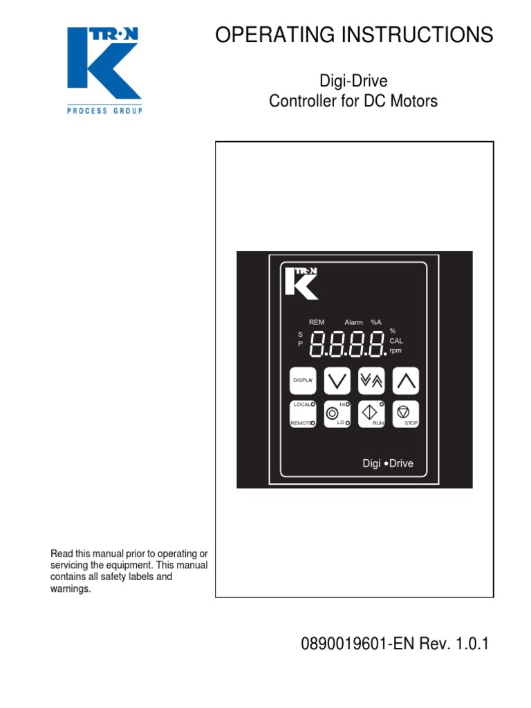 Digi-Drive Operating Instructions | PDF | Safety | Power Supply