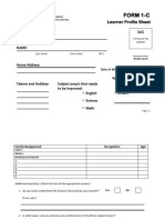 Form 1-C: Learner Profile Sheet