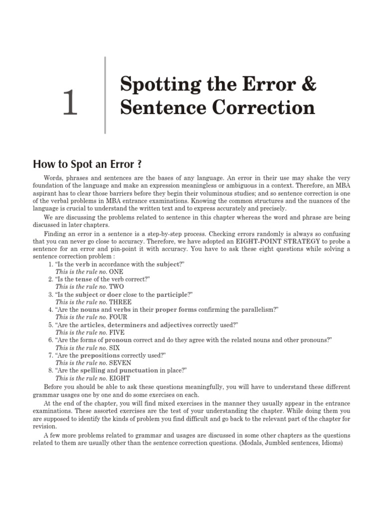 essay error correction exercises