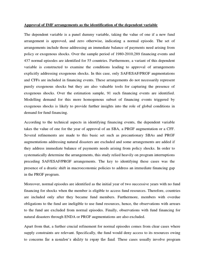 IMF Financing Arrangements Analysis | PDF | International Monetary Fund ...