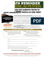 Sabbath Superbowl Ad Print Petition