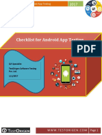 Checklist for Andriod App Testing.