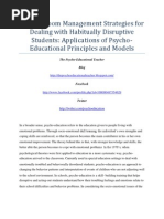 Download Classroom Management Strategies for Dealing with Habitually Disruptive Students Applications of Psycho-Educational Principles and Models by The Psycho-Educational Teacher SN36459574 doc pdf