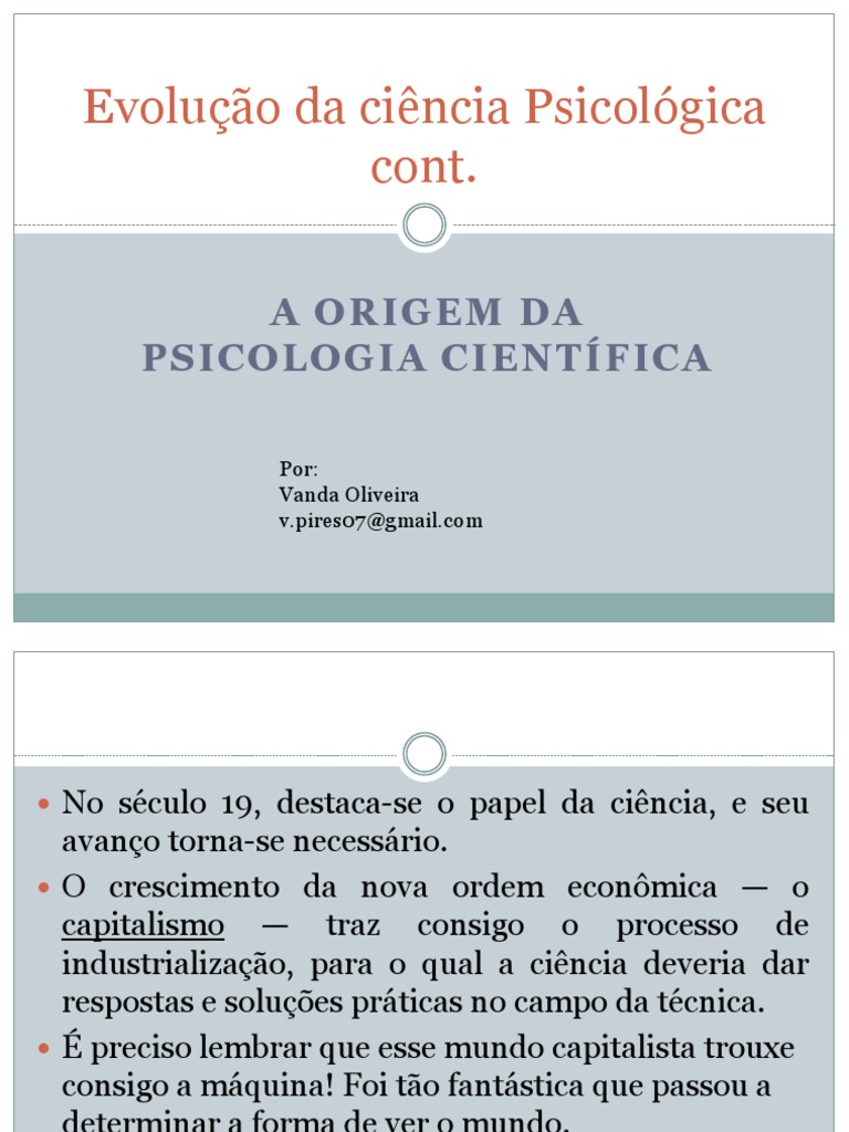 Origem da Psicologia Científica | PDF | Psicologia | Emoções
