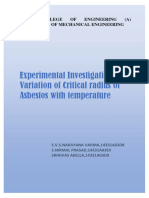 Experimental Investigation On Variation of Critical Radius of Asbestos With Temperature