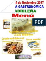 Menu Jornada Gastronomica Madrileña Sf 24-11-17