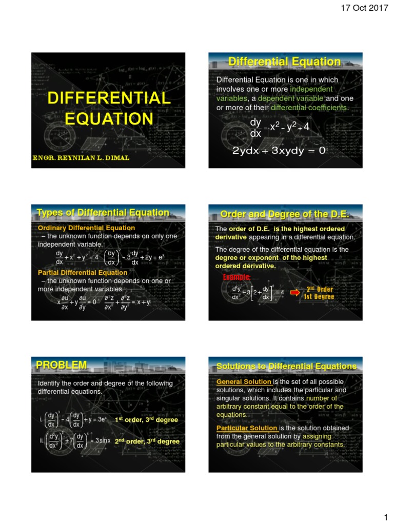 Differential Equations | PDF | Differential Equations | Equations