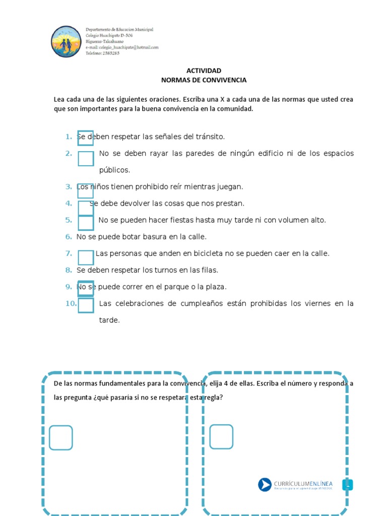 Normas de Convivencia en la Comunidad | PDF | Juegos y actividades