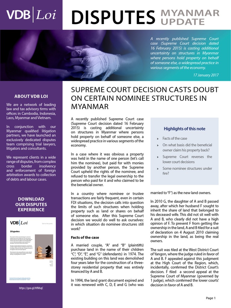 Supreme Court Ruling on Nominee Structures | PDF | Ownership | Lawsuit