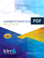 Arbitration Rules KLRCA