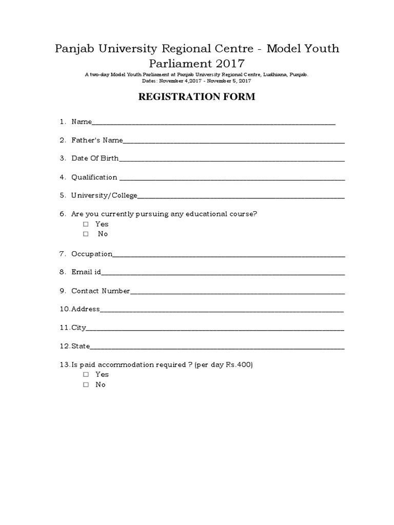 Purcmyp Registration Form | PDF | Career & Growth | Self-Improvement