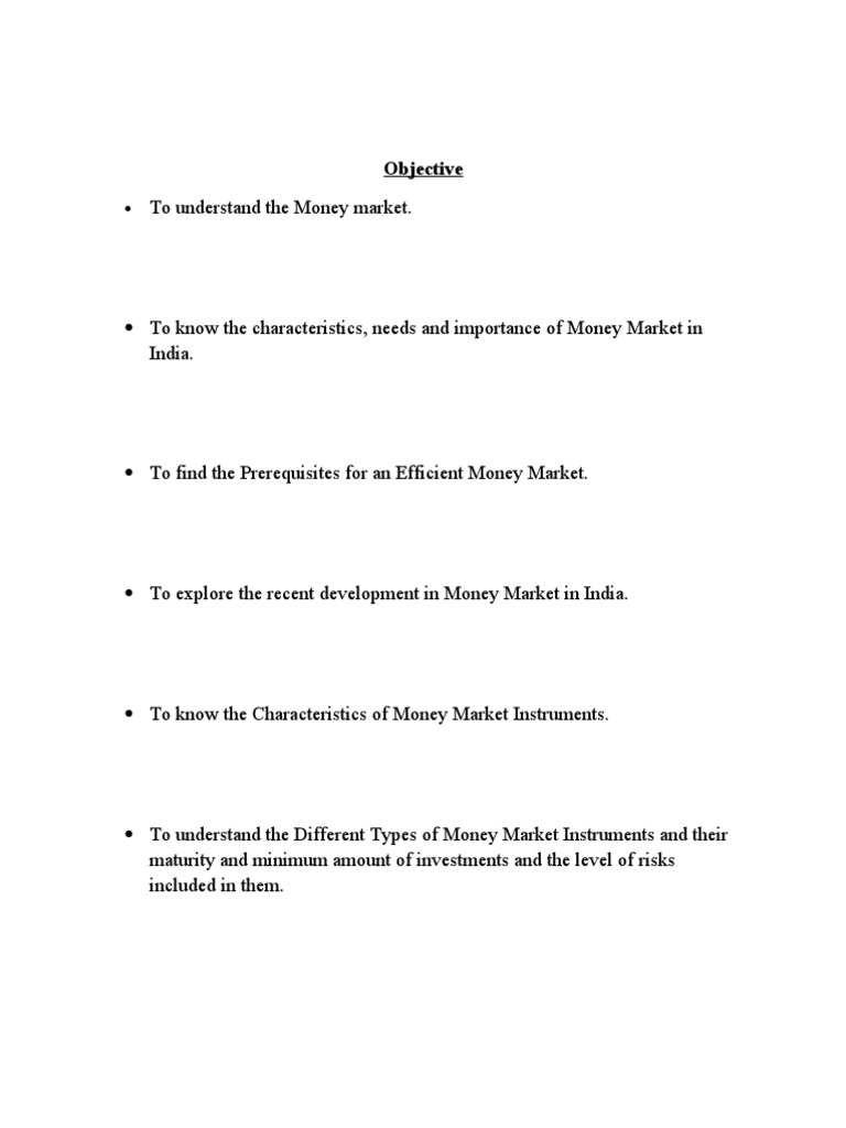 Overview of Money Market Instruments | PDF | Repurchase Agreement ...