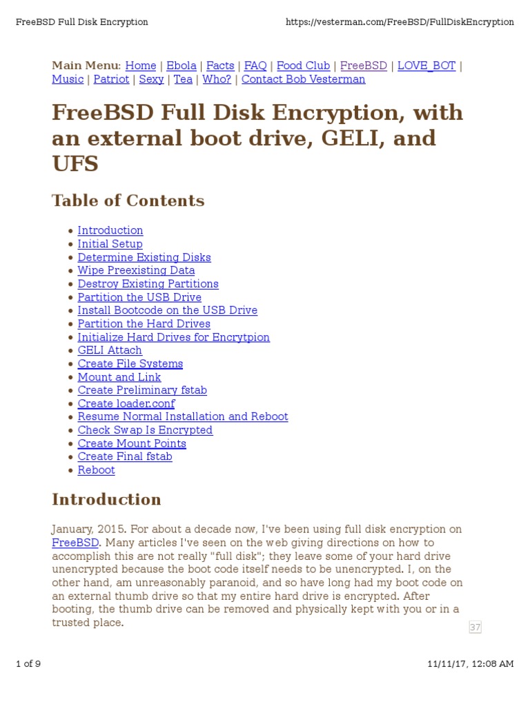 Freebsd Full Disk Encryption, With An External Boot Drive, Geli, and
