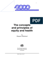 The Concepts and Principles of Equity and Health