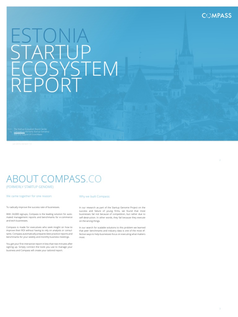 Compass Estonia Startup Ecosystem Report v1.0 | PDF | Estonia | Startup ...