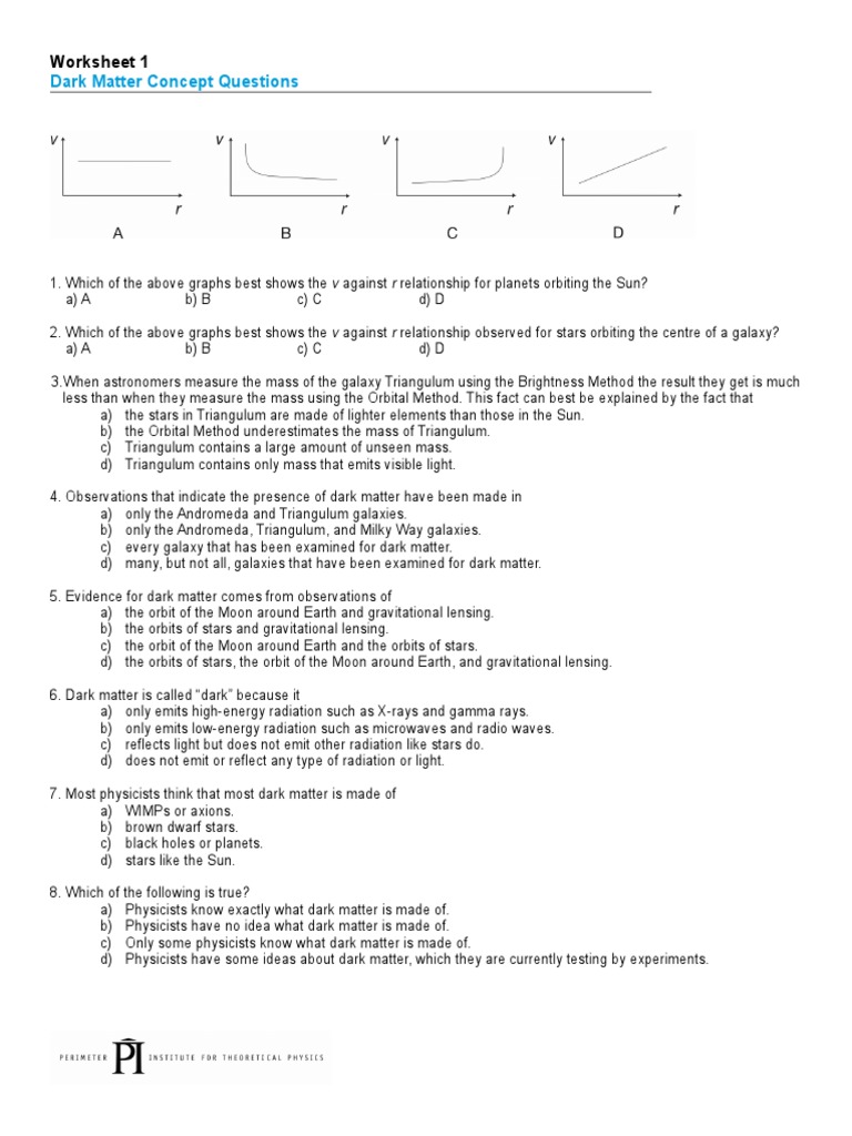 Editable Worksheets Pdf Dark Matter Stars