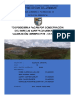 Disposición a pagar por conservación del bofedal Yanayacu