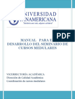 Manual para El Desarrollo Seminario Cursos Medulares 