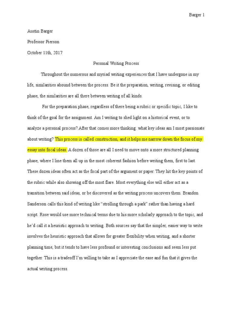 What is process essay image