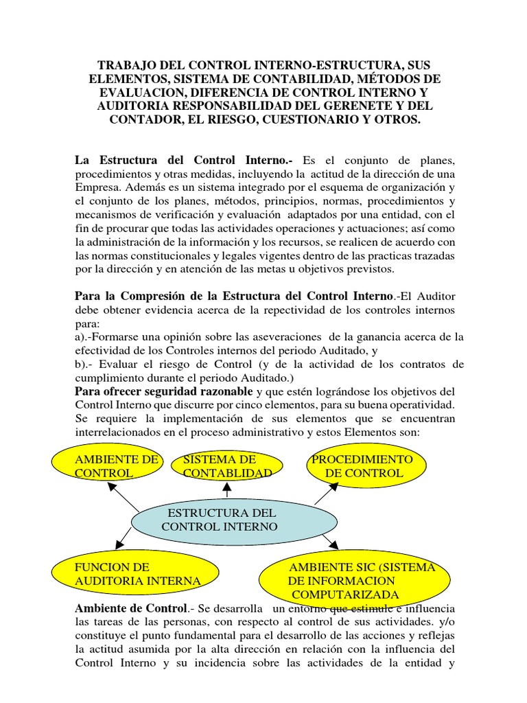 El Control Interno | PDF | Contabilidad | Contralor