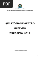Relatório de Gestão de 2010