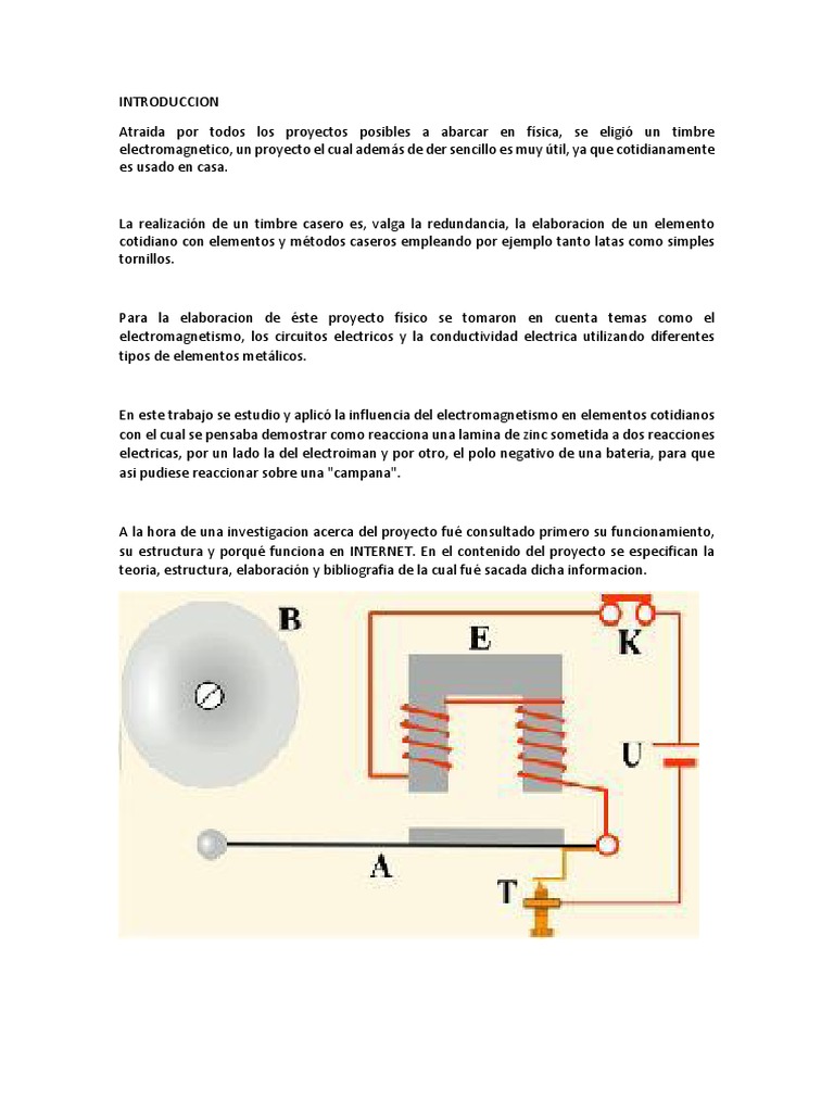 Introduccion Timbre Electrico | PDF | Campo eléctrico | Electricidad