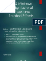 Design Lateral Forces and Effects for Earthquake Loads