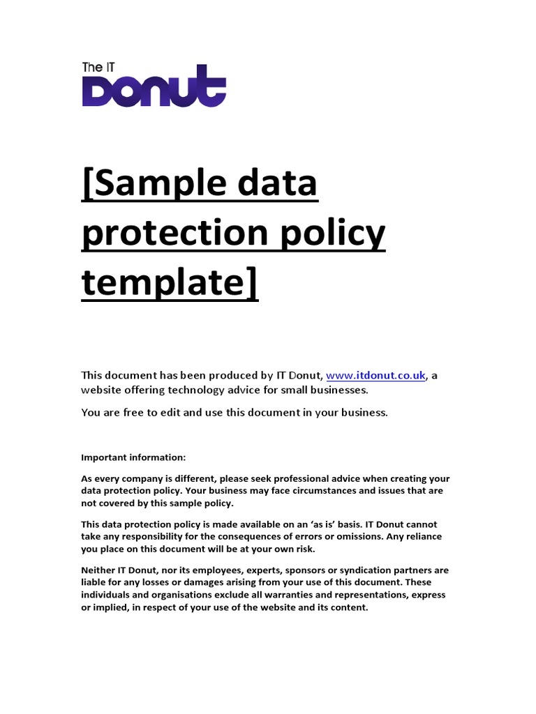 itdonut-sample-dp-policy-template-pdf-information-privacy-personally-identifiable-information