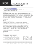 Re: ST: Panel Data-FIXED, RANDOM EFFECTS and Hausman Test: Sindijul@msu - Edu Statalist@hsphsun2.harvard - Edu