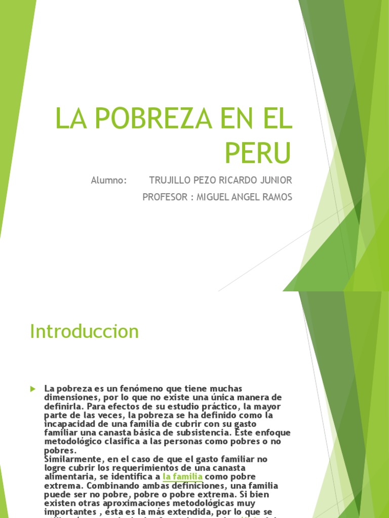 La Pobreza en El Peru PDF | PDF | Pobreza | Pobreza e indigencia