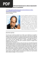 Académico Harvard Cultura Empresarial Chilena