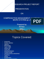 Business Research Project Report Presentation ON Compensation Management in Integra Micro System (P) Ltd. Prepared By: Ritika Mba-I