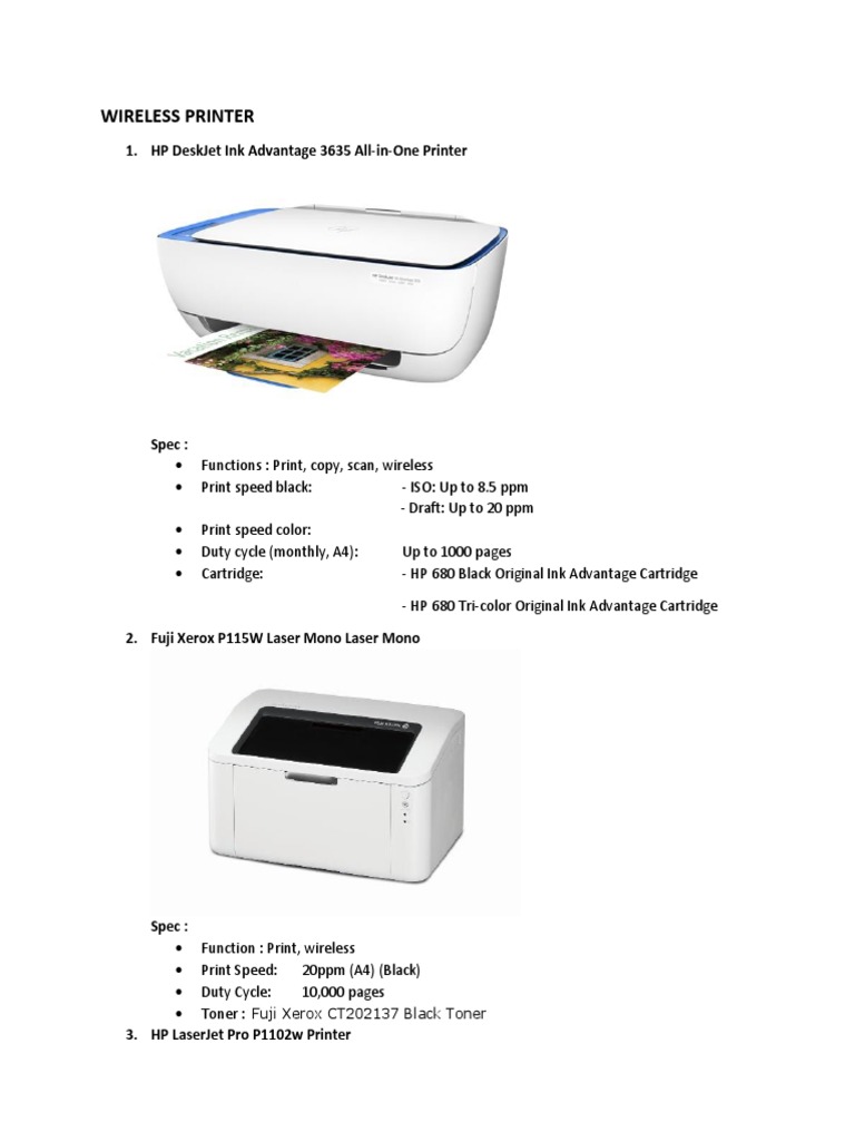 HP DeskJet Ink Advantage 3635 Specs | PDF