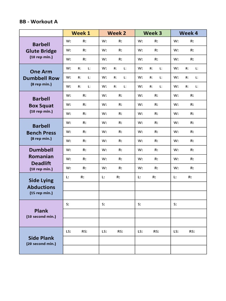 Strong Curves Planner Printout PDF Weight Training Physical Exercise