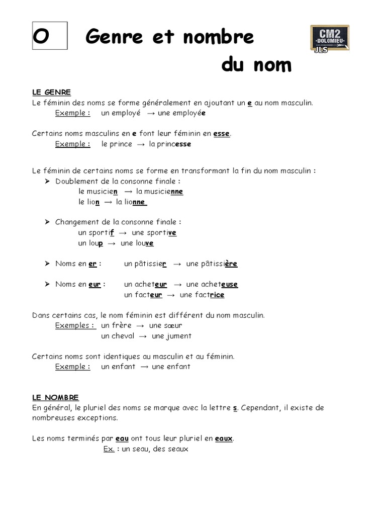 06 Genre Nombre Nom Pdf