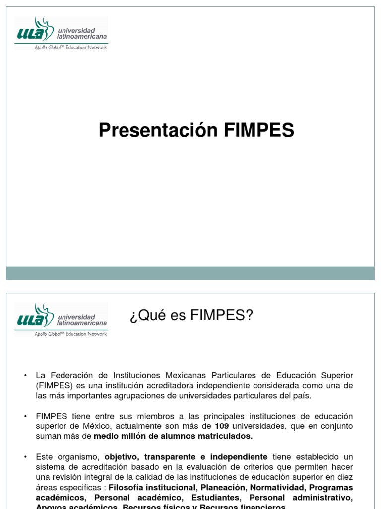 FIMPES: Acreditación y Excelencia Educativa | PDF | Business ...