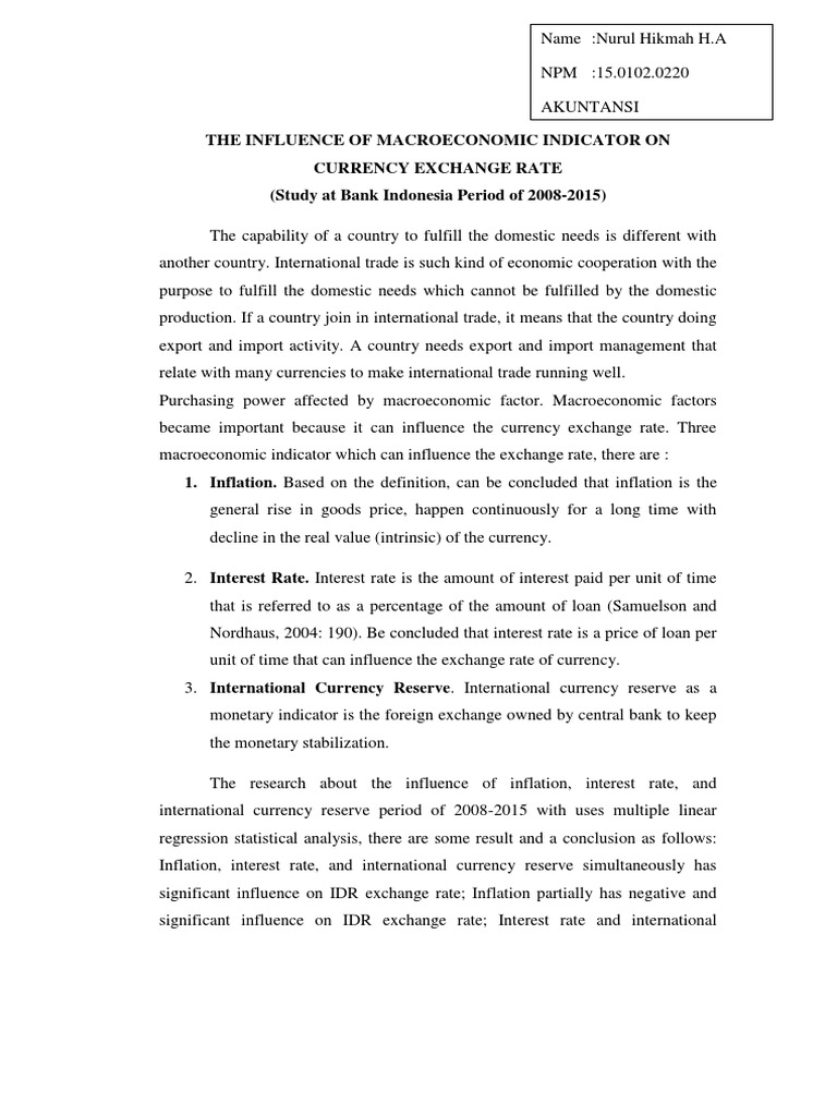 Macroeconomic Impact on IDR Exchange Rate | PDF | Politics