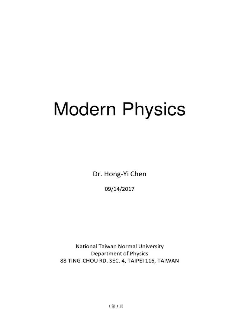 Modern Physics | PDF | Spacetime | Special Relativity