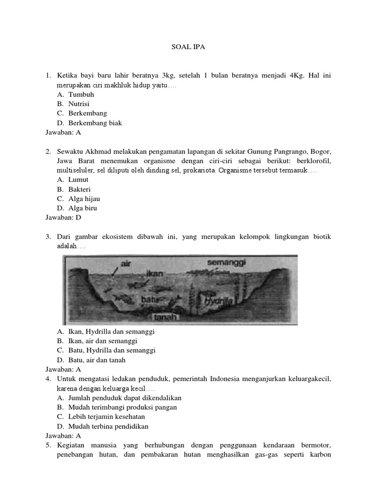 Soal Ipa