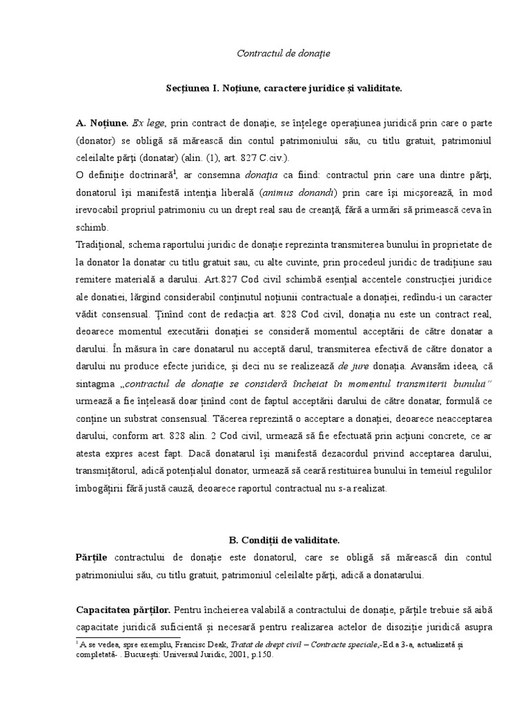 Act De Donatie Model