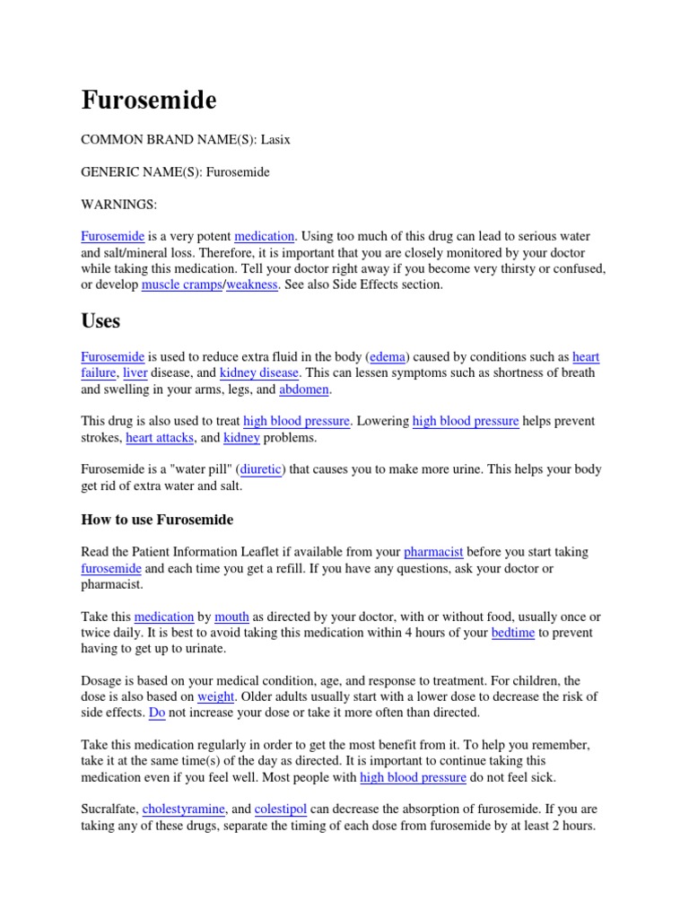 lasix medication generic