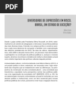 Diversidade de Expressões Em Risco. Brasil, Em Estado de Exceção de Kátia Costa e Plínio Rattes