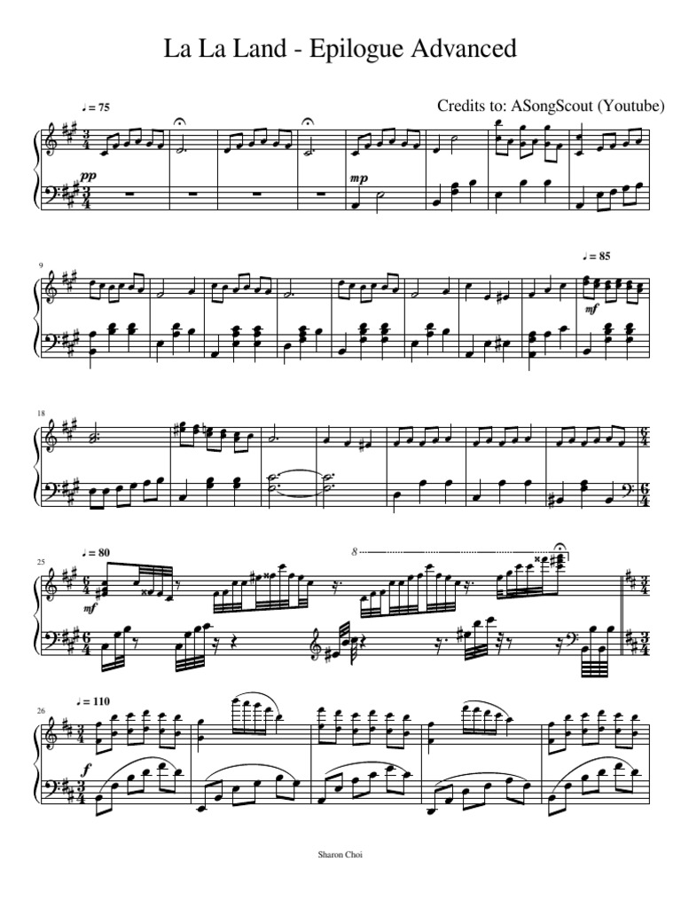 La La Land Free Sheet Music