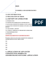 1.1 General 1.2 Constitutive Models and Geomechanics 1.3 Motivation 1.4 Aim and Objectives 1.5 Organisation of Thesis