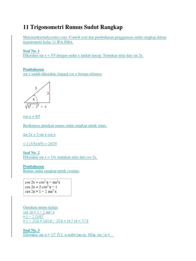 11 Trigonometri Rumus Sudut Rangkap