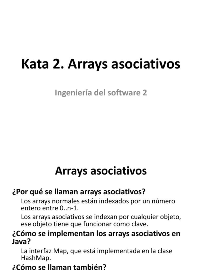 Kata 2. Arrays Asociativos Estructura de datos de matriz Datos informáticos