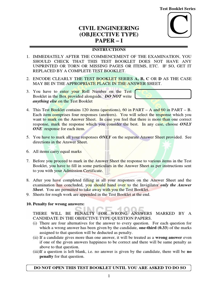 DMRC Civil Engineering Model Question Paper Solved 2 PDF | PDF ...