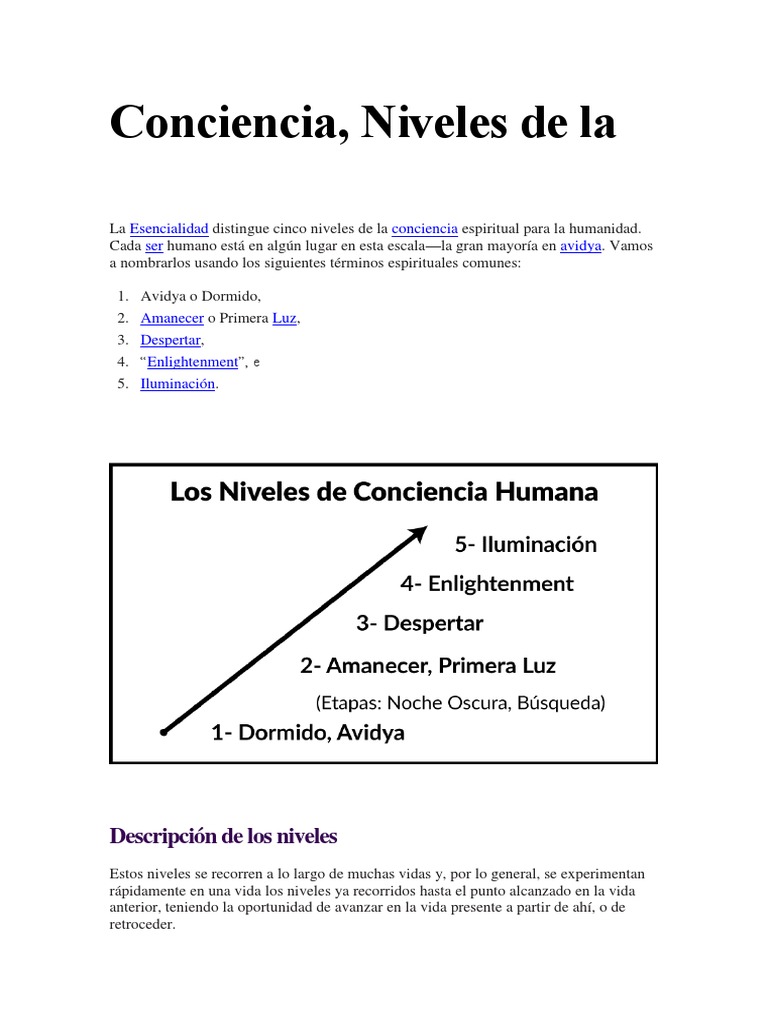 Niveles de Conciencia Espiritual | PDF | Esencia | Vida