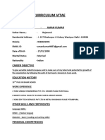 Curriculum Vitae: Personal Details - Aman Kumar