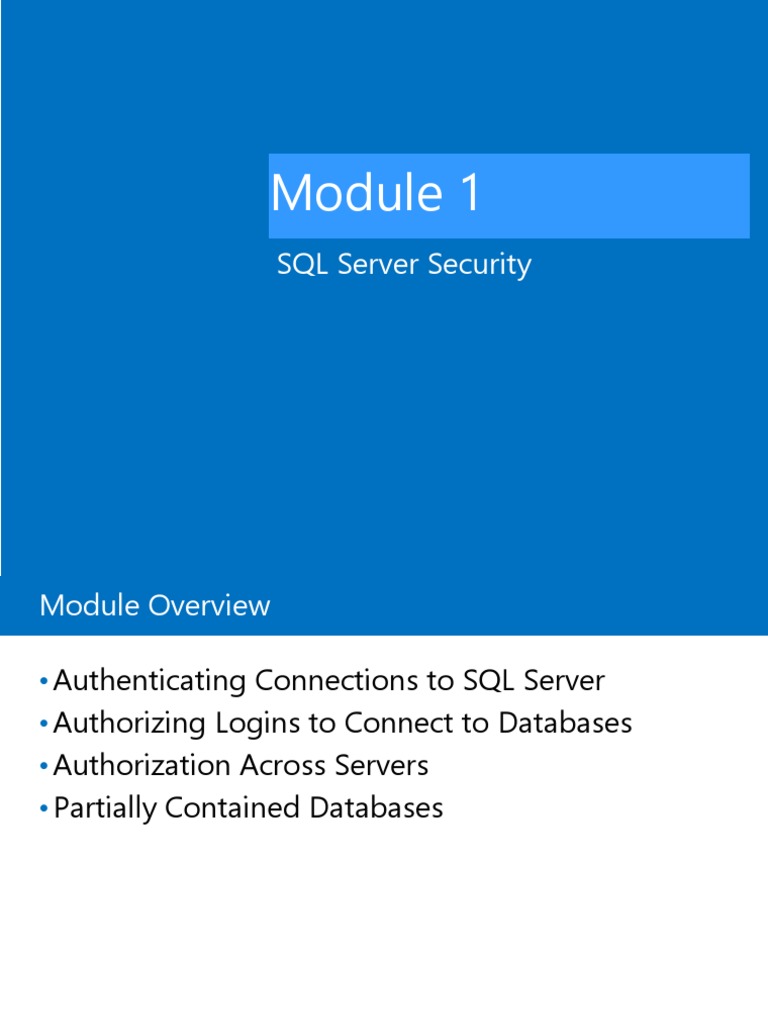 SQL Server Security | PDF | Authentication | Databases